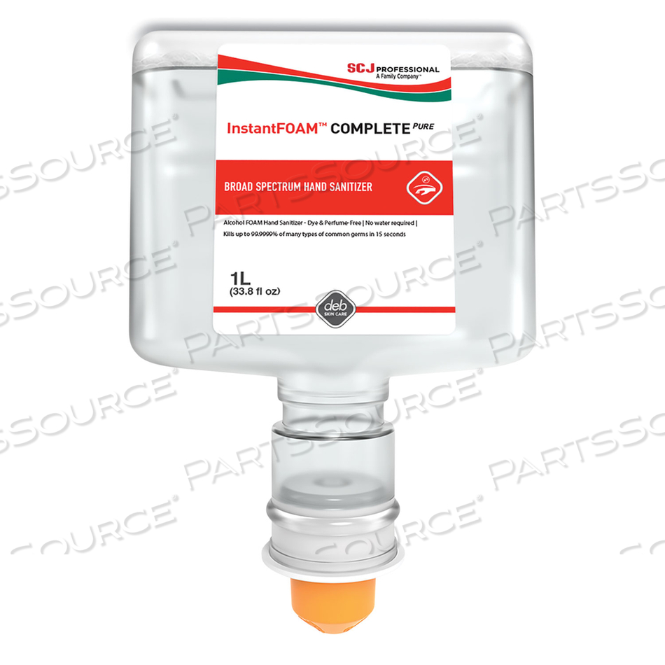 INSTANTFOAM COMPLETE PURE ALCOHOL HAND SANITIZER, 1 L REFILL, FRAGRANCE-FREE by SC Johnson INSTANTFOAM COMPLETE PURE ALCOHOL HAND SANITIZER, 1 L REFILL, FRAGRANCE-FREE by SC Johnson
