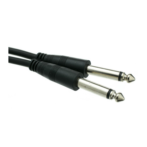 MONO PATCH CABLE, 28 AWG CABLE, BLACK, 1/4 IN MONO MALE PLUG by CableWholesale