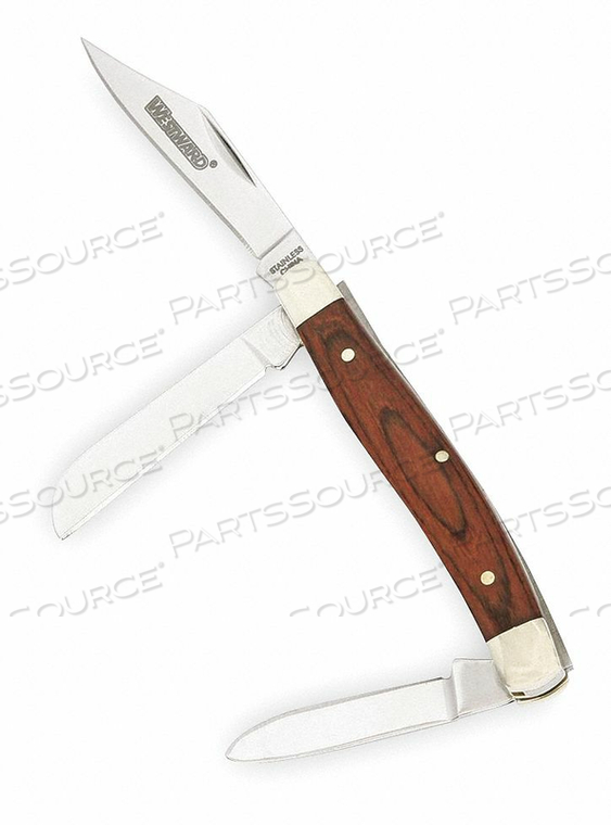 FOLDING POCKET KNIFE, BLADE EDGE TYPE STRAIGHT, BLADE FINISH UNFINISHED, BLADE LENGTH 2 1/4 IN, BLADE MATERIAL STAINLESS STEEL, BLADE TYPE C by Westward FOLDING POCKET KNIFE, BLADE EDGE TYPE STRAIGHT, BLADE FINISH UNFINISHED, BLADE LENGTH 2 1/4 IN, BLADE MATERIAL STAINLESS STEEL, BLADE TYPE C by Westward