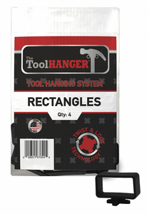 RECTANGLE HANGER BLACK 5 LB CAP. PK4 by Toolhanger