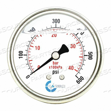 PRESSURE GAUGE LIQUID FILLED 2 1/2 60 by Carbo Instruments