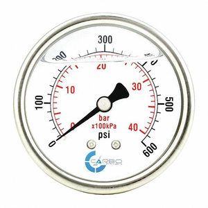 PRESSURE GAUGE LIQUID FILLED 2 1/2 60 by Carbo Instruments