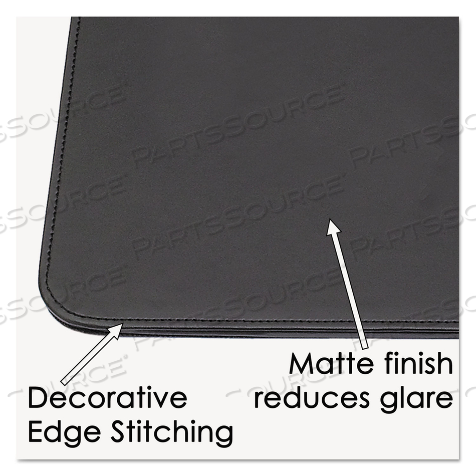 SAGAMORE DESK PAD, WITH DECORATIVE STITCHING, 38 X 24, BLACK 