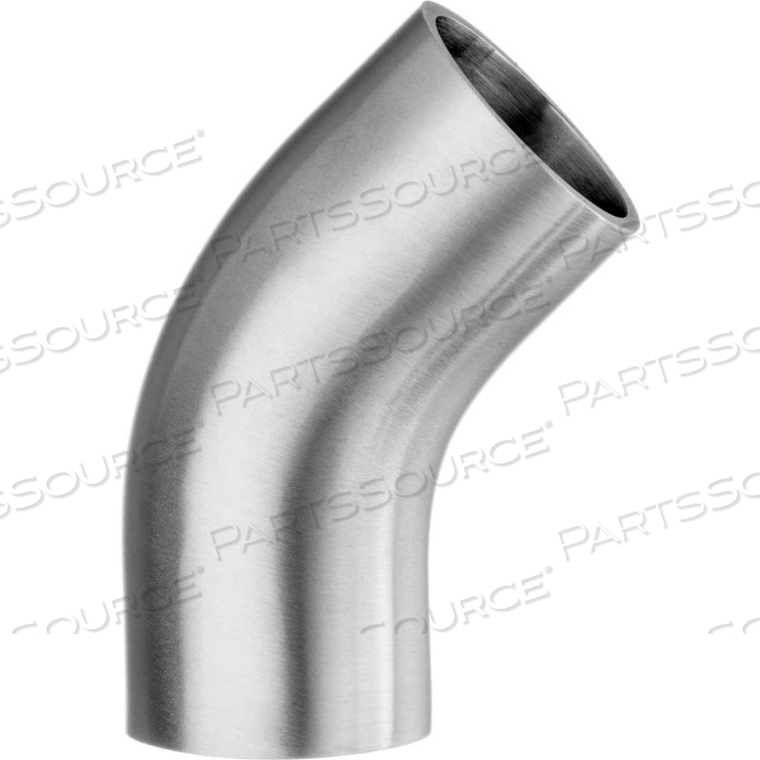 304 STAINLESS STEEL POLISHED 45 DEGREE ELBOW FOR BUTT WELD FITTINGS - FOR 3" TUBE OD 