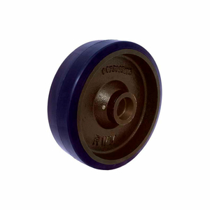 5" X 1-1/2" URETHANE ON IRON WHEEL WITH ROLLER BEARING FOR 1/2" AXLE by RWM