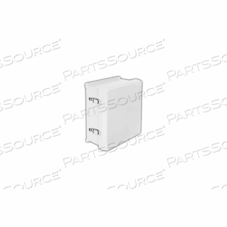 VJ 16" X 14" NON-METALLIC ENCLOSURE, HINGE, 2 PADLOCKABLE LATCHES by Vynckier Enclosure Systems VJ 16" X 14" NON-METALLIC ENCLOSURE, HINGE, 2 PADLOCKABLE LATCHES by Vynckier Enclosure Systems