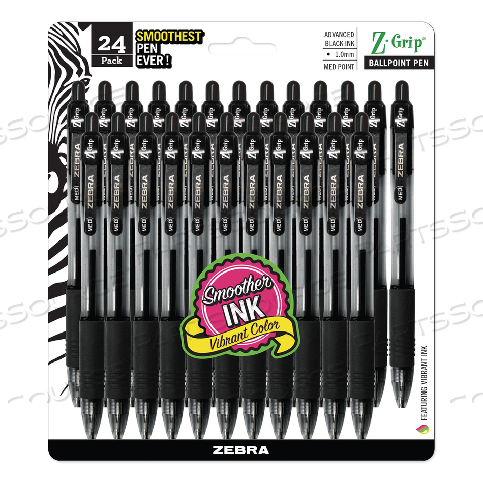 Z-GRIP BALLPOINT PEN, RETRACTABLE, MEDIUM 1 MM, BLACK INK, CLEAR BARREL by Zebra Pen Corporation Z-GRIP BALLPOINT PEN, RETRACTABLE, MEDIUM 1 MM, BLACK INK, CLEAR BARREL by Zebra Pen Corporation