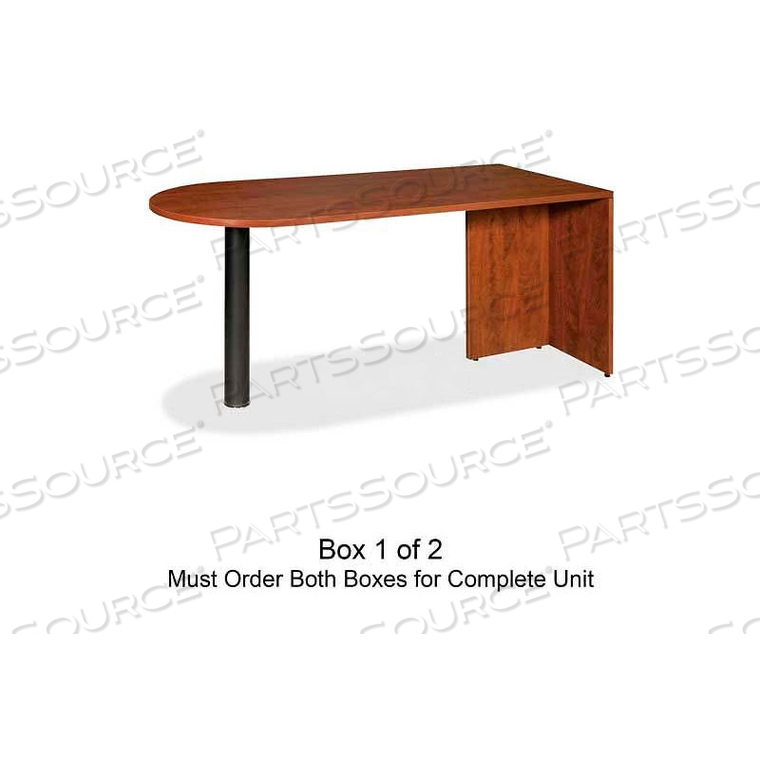 LORELL PENINSULA DESK WITHOUT POST - 66"W X 30"D X 29-1/2"H - CHERRY - ESSENTIALS SERIES by S.P. Richards Company