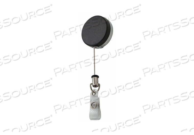BADGE REEL BLACK/CHROME STEEL CORD 3/4 D by Lucky Line Products
