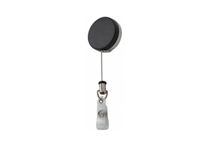 BADGE REEL BLACK/CHROME STEEL CORD 3/4 D by Lucky Line Products