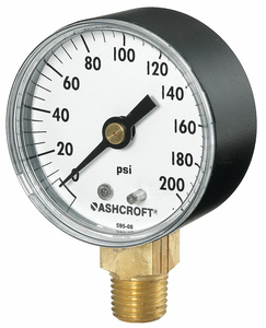 VACUUM GAUGE 30IN HG VAC TO 0 1/4INNPT by Ashcroft Inc.