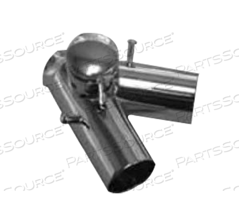 ADAPTER, "Y" PIECE, W/ADJUSTABLE POP-OFF (LARGE) & ATTACH POSTS, 15MMF X 7/8" OD X 7/8" OD, CHROME BRASS by Anesthesia Associates