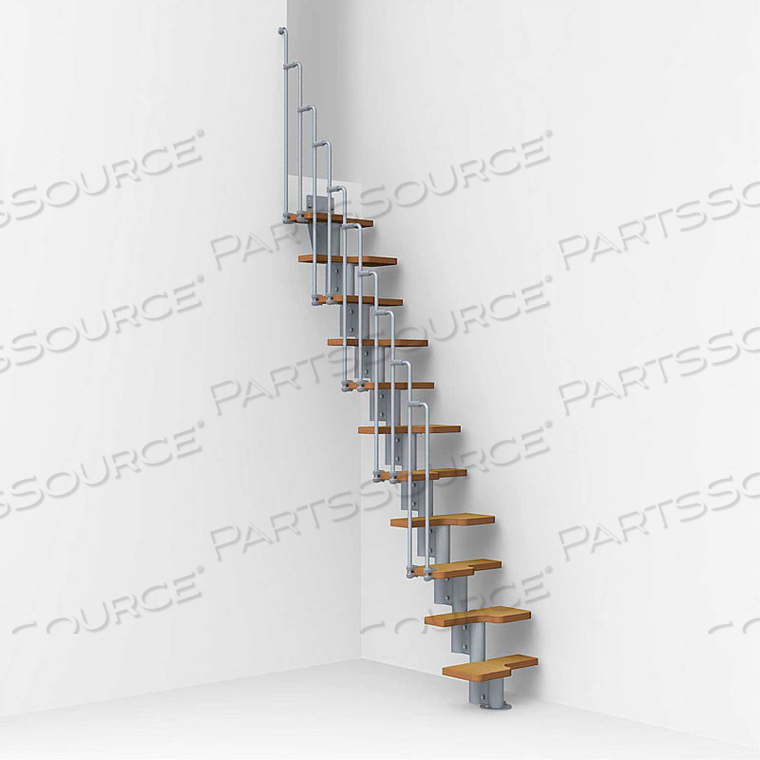 NICE2 MODULAR STAIRCASE KIT, (90-15/16 IN TO 116-15/16 IN), 22" TREAD, GRAY 