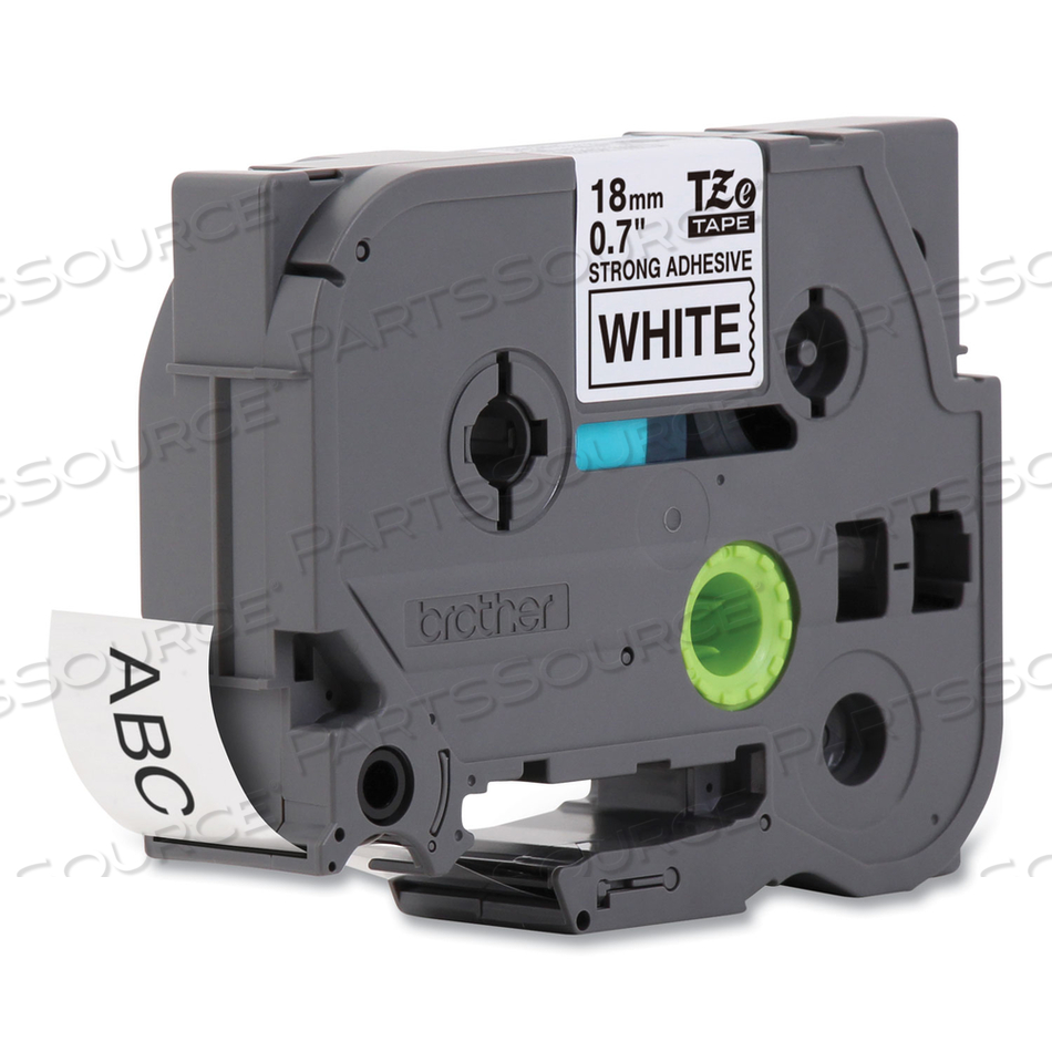 TZE EXTRA-STRENGTH ADHESIVE LAMINATED LABELING TAPE, 0.7" X 26.2 FT, BLACK ON WHITE by Brother