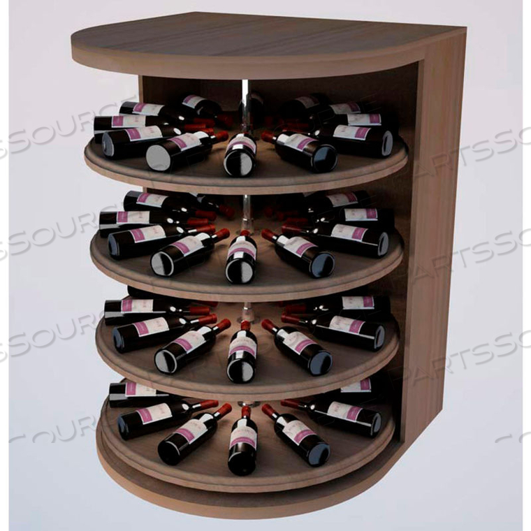 BULK STORAGE, ROTATING WINE BOTTLE CRADLE, 4-LEVEL 4 FT HIGH - BLACK, MAHOGANY 