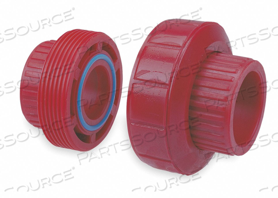SOCKET UNION, 1 IN X 1 IN FITTING PIPE SIZE, SCHEDULE 80, FEMALE SOCKET X FEMALE SOCKET, RED by Chemtrol