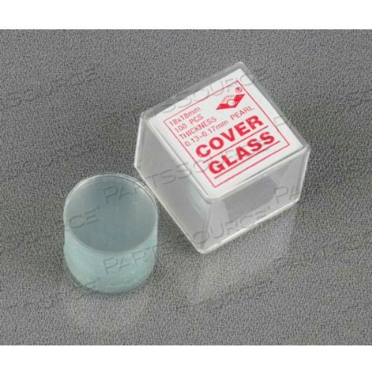 AMSCOPE 100 PCS. PRE-CLEANED 18MM DIAMETER ROUND MICROSCOPE COVER SLIPS by United Scope