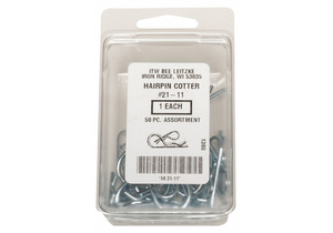 PIN ASSORTMENT,50 PCS,5 SIZES, BRIDGE, INCH, STAINLESS STEEL, UNGRADED, ZINC PLATED, 50 PIECES by ITW