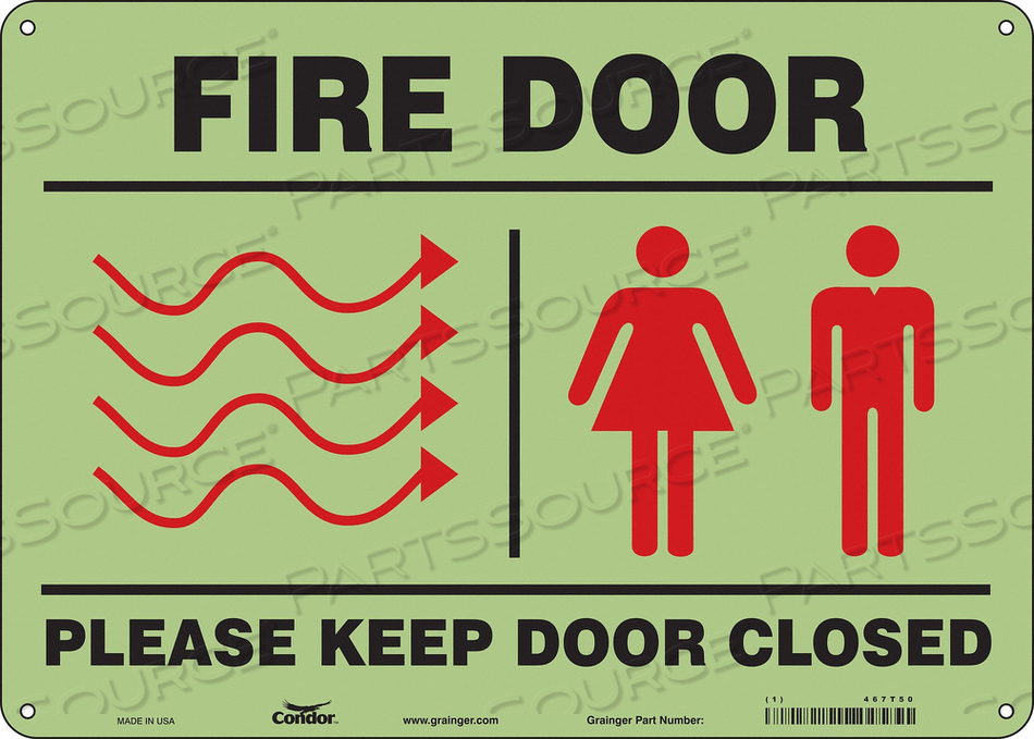 SAFETY SIGN EMERGENCY EXIT, HORIZONTAL RECTANGLE, NUMBER OF PRINTED SIDES 1, ENGLISH, SIGN FORMAT OTHER FORMAT, SIGN LEGEND FIRE DOOR PLEASE by Condor SAFETY SIGN EMERGENCY EXIT, HORIZONTAL RECTANGLE, NUMBER OF PRINTED SIDES 1, ENGLISH, SIGN FORMAT OTHER FORMAT, SIGN LEGEND FIRE DOOR PLEASE by Condor