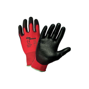 RED NYLON SHELL COATED GLOVES, BLACK NITRILE PALM COAT, LARGE by West Chester
