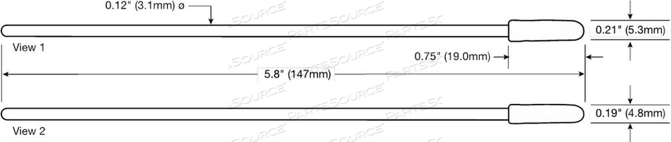 ULTRA CLEAN SEALED SWAB, POLYESTER, POLYPROPYLENE HANDLE, WHITE, MEETS ISO, ROHS, 0.21 IN WD, 0.75 IN LG, 0.19 IN THK HEAD, 6.55 IN by Chemtronics