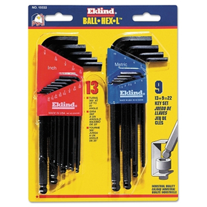 BALL END HEX KEY SET 22 PIECES by Eklind Tool Company