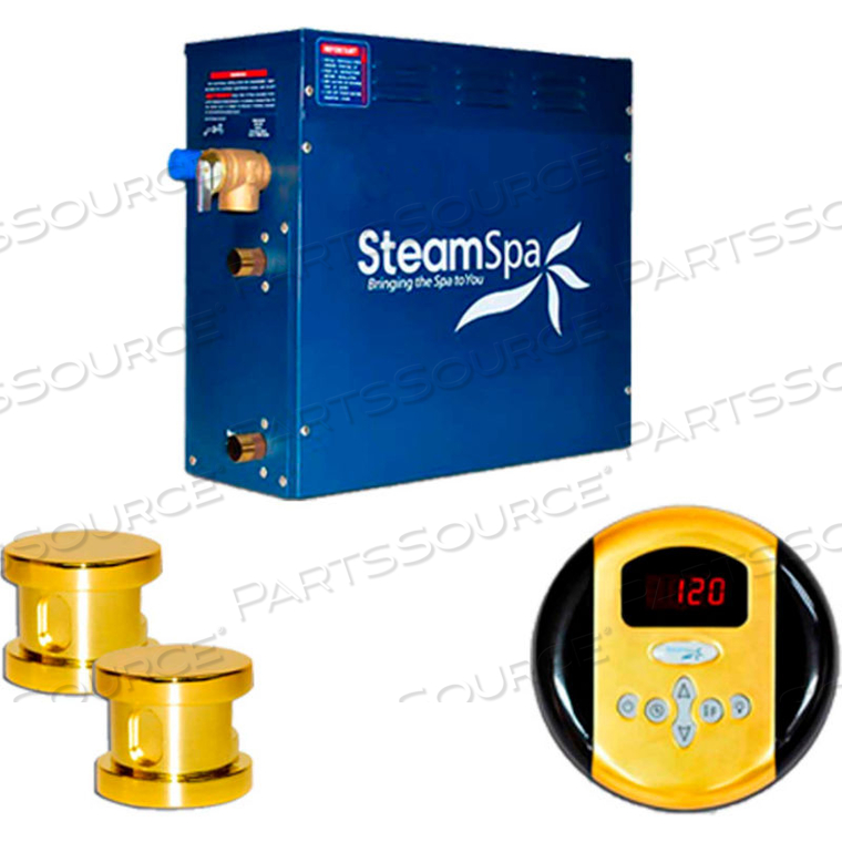 STEAMSPA OASIS STEAM GENERATOR PACKAGE, 10.5KW, POLISHED BRASS 