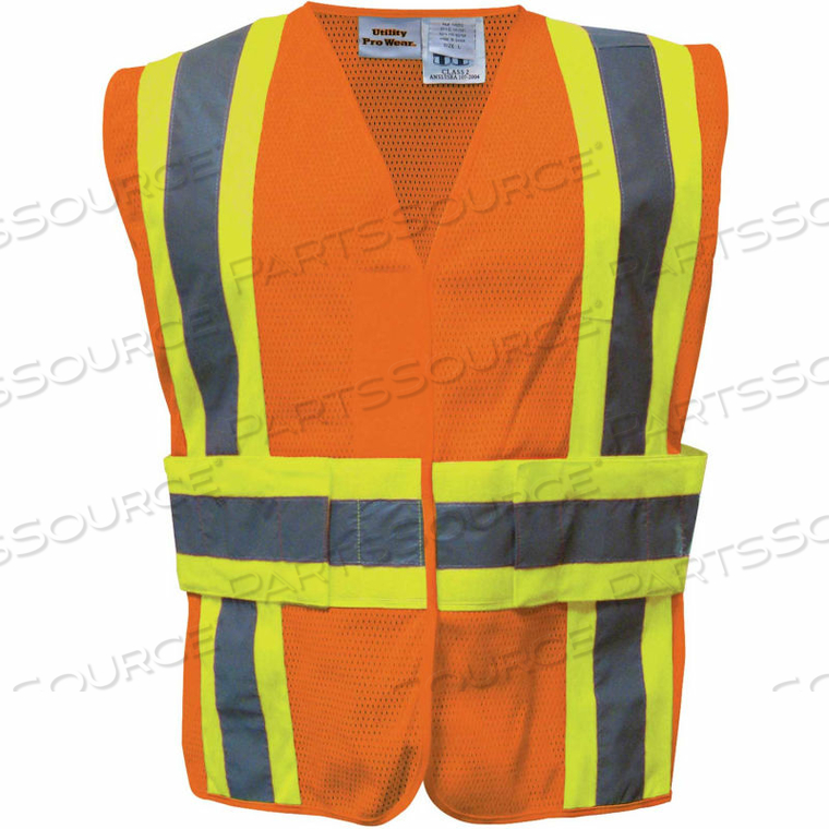 HI-VIS TEARAWAY VEST, ANSI CLASS 2, L/XL, ORANGE 