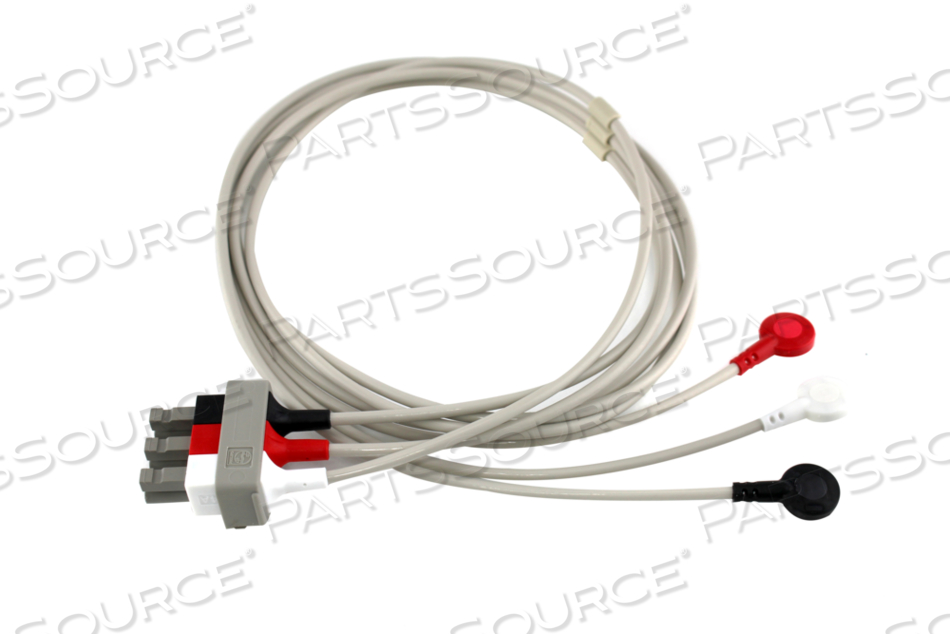 3 LEAD SNAP SHIELDED ECG LEADWIRE 