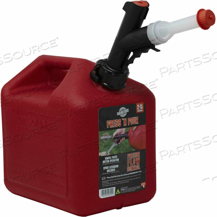 BRIGGS & STRATTON PRESS N POUR 2 GALLON GAS CAN by The Plastics Group BRIGGS & STRATTON PRESS N POUR 2 GALLON GAS CAN by The Plastics Group
