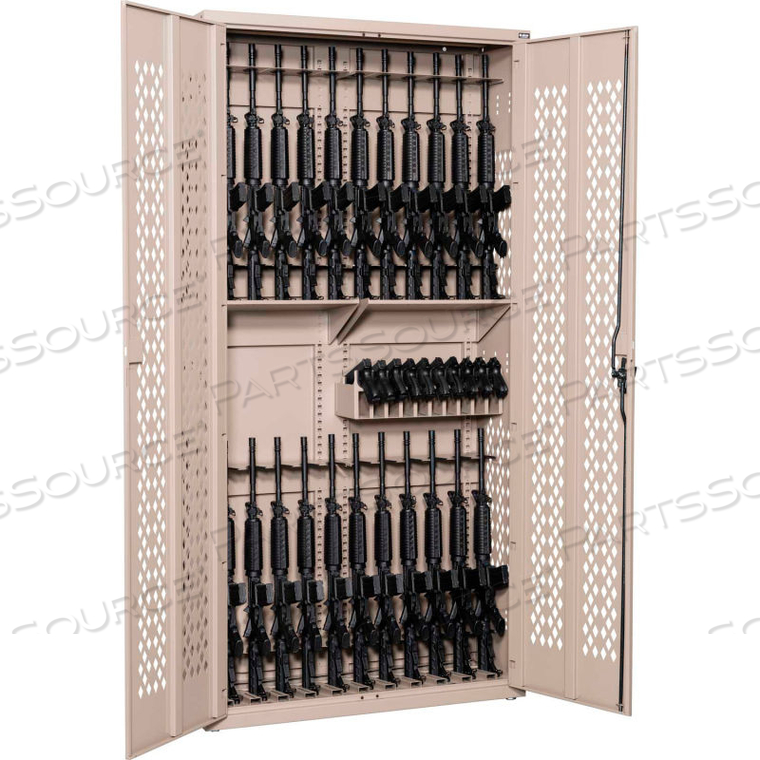 ARGOS GUN CABINET AWC84H24R10P - HOLDS 24 RIFLES & 10 PISTOLS 42"W X 15"D X 84"H STEALTH by Datum Filing