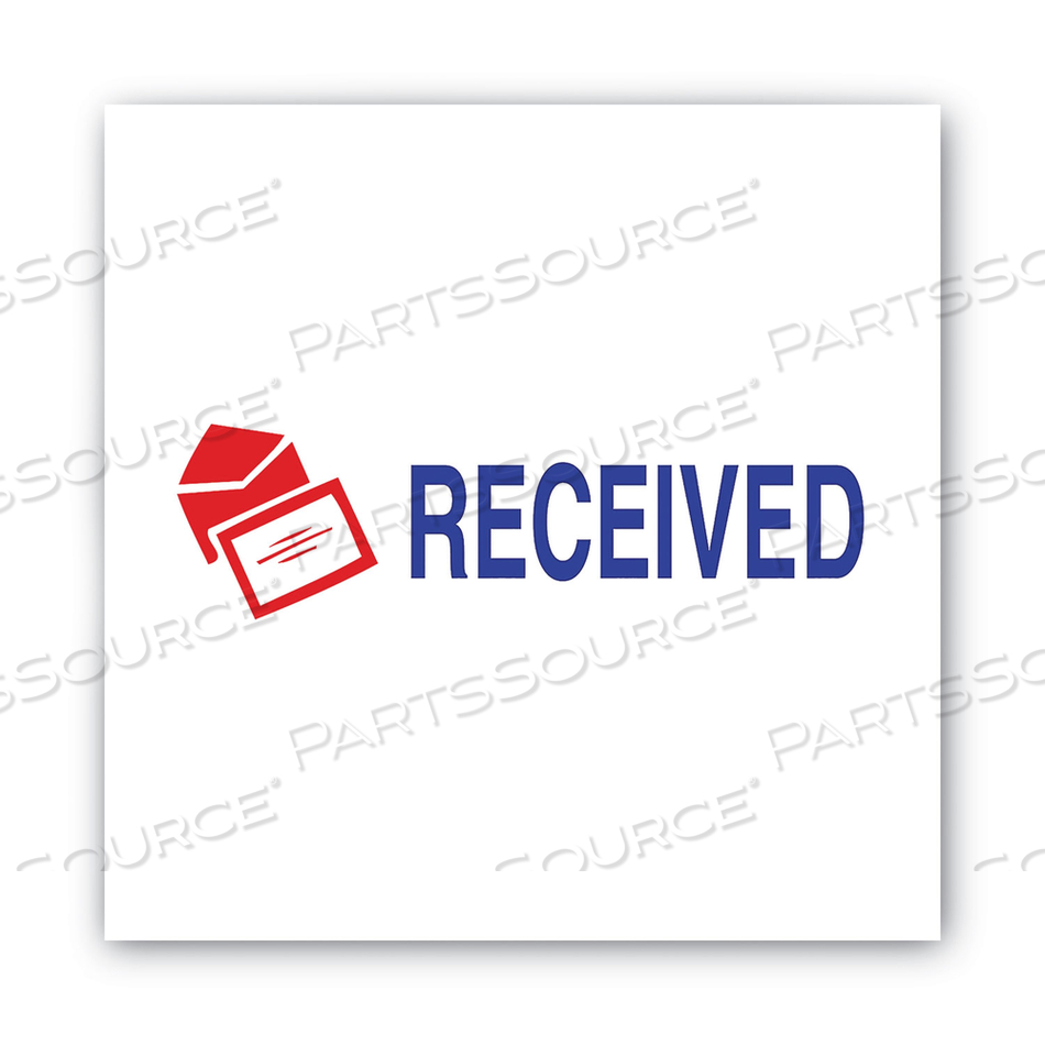 PRE-INKED SHUTTER STAMP, RED/BLUE, RECEIVED, 1.63 X 0.5 by Accu-Stamp PRE-INKED SHUTTER STAMP, RED/BLUE, RECEIVED, 1.63 X 0.5 by Accu-Stamp