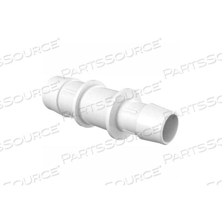 1" TO 3/4" BARBED REDUCTION COUPLER, WHITE POLYPROPYLENE 