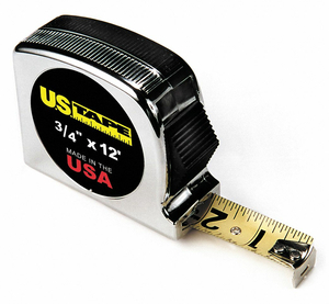 TAPE MEASURE 3/4 IN X 12 FT CHROME FT/IN by US Tape