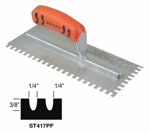 TROWEL U-NOTCH 11IN. L X 4-1/2IN. W by Superior Tile Cutter TROWEL U-NOTCH 11IN. L X 4-1/2IN. W by Superior Tile Cutter