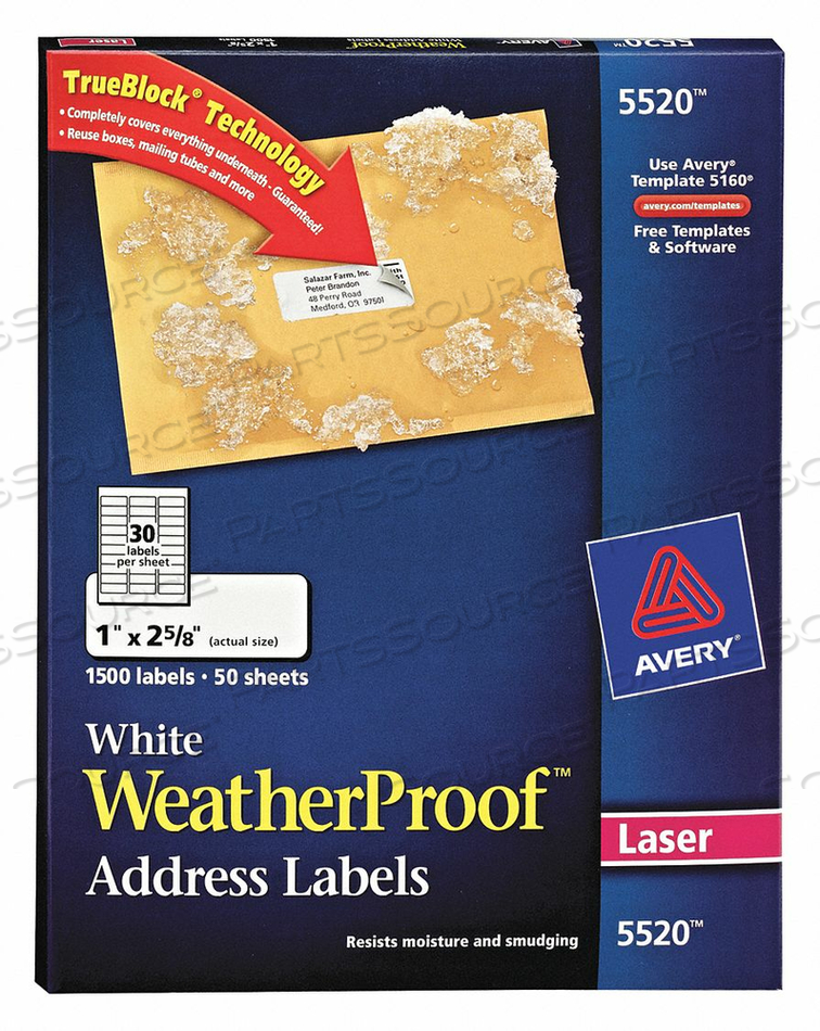 LASER LABEL 1 H 2-5/8 W PK50 by Avery LASER LABEL 1 H 2-5/8 W PK50 by Avery