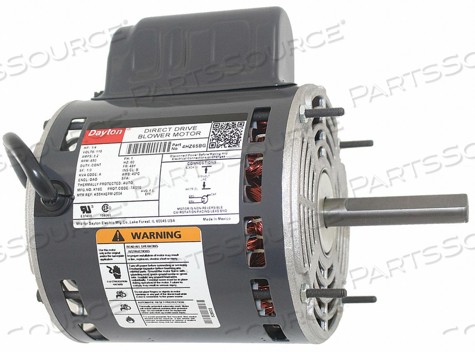 MOTOR PSC 1/4 HP 850 RPM 115V 48Y OAO by DAYTON ELECTRIC MANUFACTURING CO
