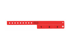 ID WRISTBAND VINYL CASH TAG RED PK500 by Identiplus