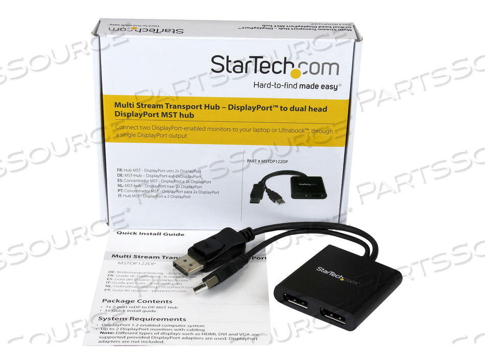 DISPLAYPORT MULTI-MONITOR ADAPTER DRIVES DUAL DP DISPLAYS AT UP TO 4K 30HZ TO EX by StarTech.com Ltd. DISPLAYPORT MULTI-MONITOR ADAPTER DRIVES DUAL DP DISPLAYS AT UP TO 4K 30HZ TO EX by StarTech.com Ltd.