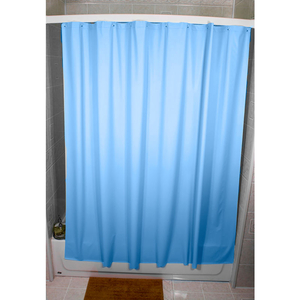 72" X 72" VINYL SHOWER CURTAIN - BLUE TAFFETA EMBOSSED - 6 GAUGE - 12 PER PACK by R&R Textile Mills, Inc.
