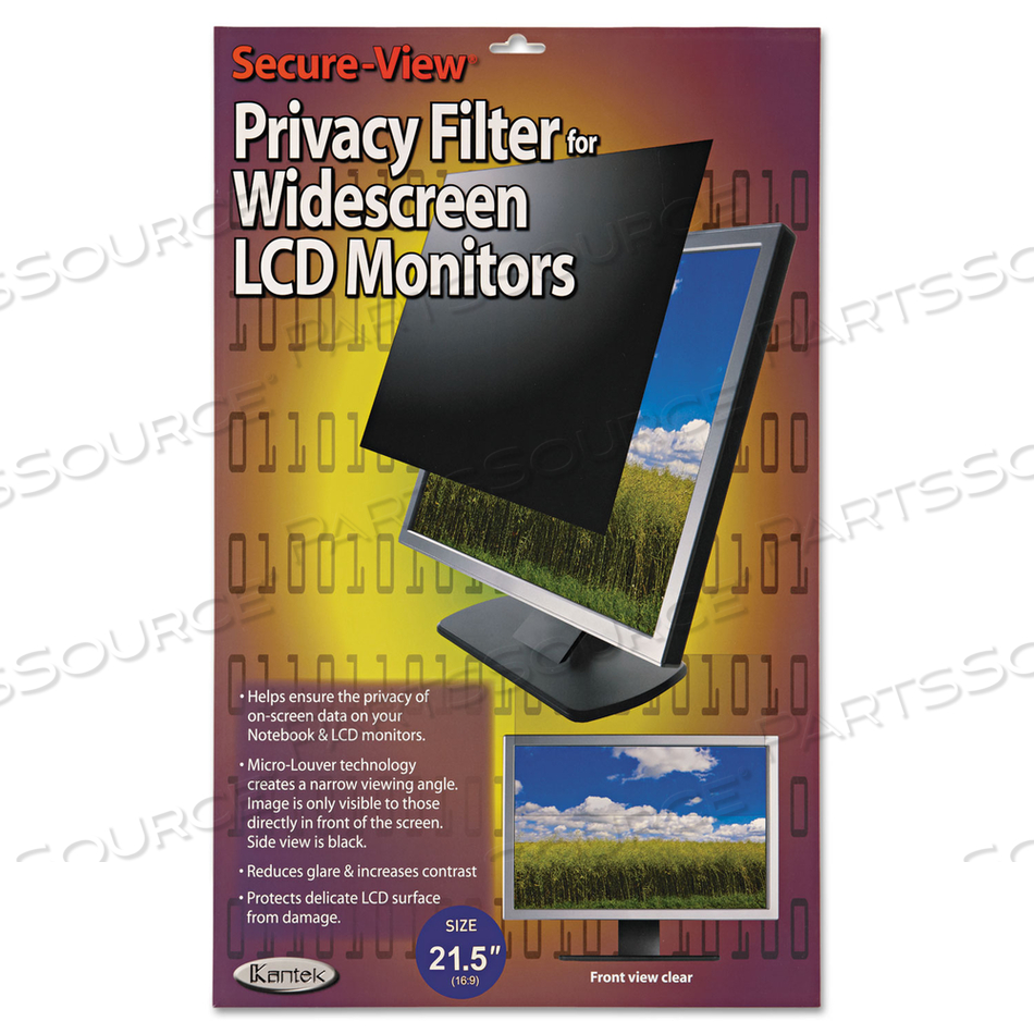 SECURE-VIEW BLACKOUT PRIVACY FILTER FOR 21.5" WIDESCREEN MONITORS by Kantek