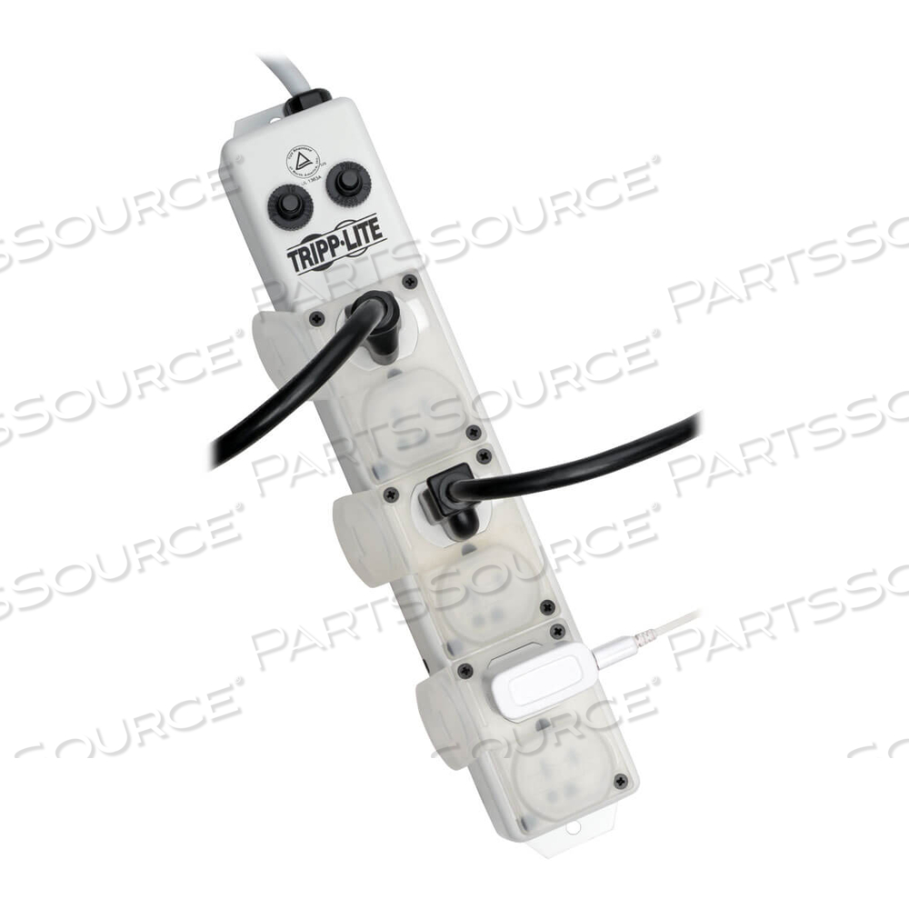 MEDICAL-GRADE POWER STRIP FOR PATIENT-CARE VICINITY, 6 OUTLETS, 15 FT CORD, WHITE by Tripp Lite