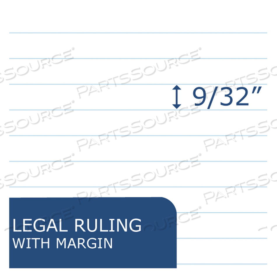 RECYCLED LEGAL PAD, WIDE/LEGAL RULE, 40 WHITE 8.5 X 11 SHEETS by Roaring Spring Paper Products