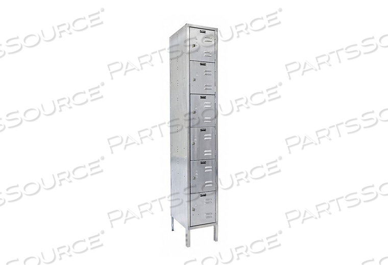 BOX LOCKR LOUVERED 1 WIDE 6 TIER SILVER by Hallowell