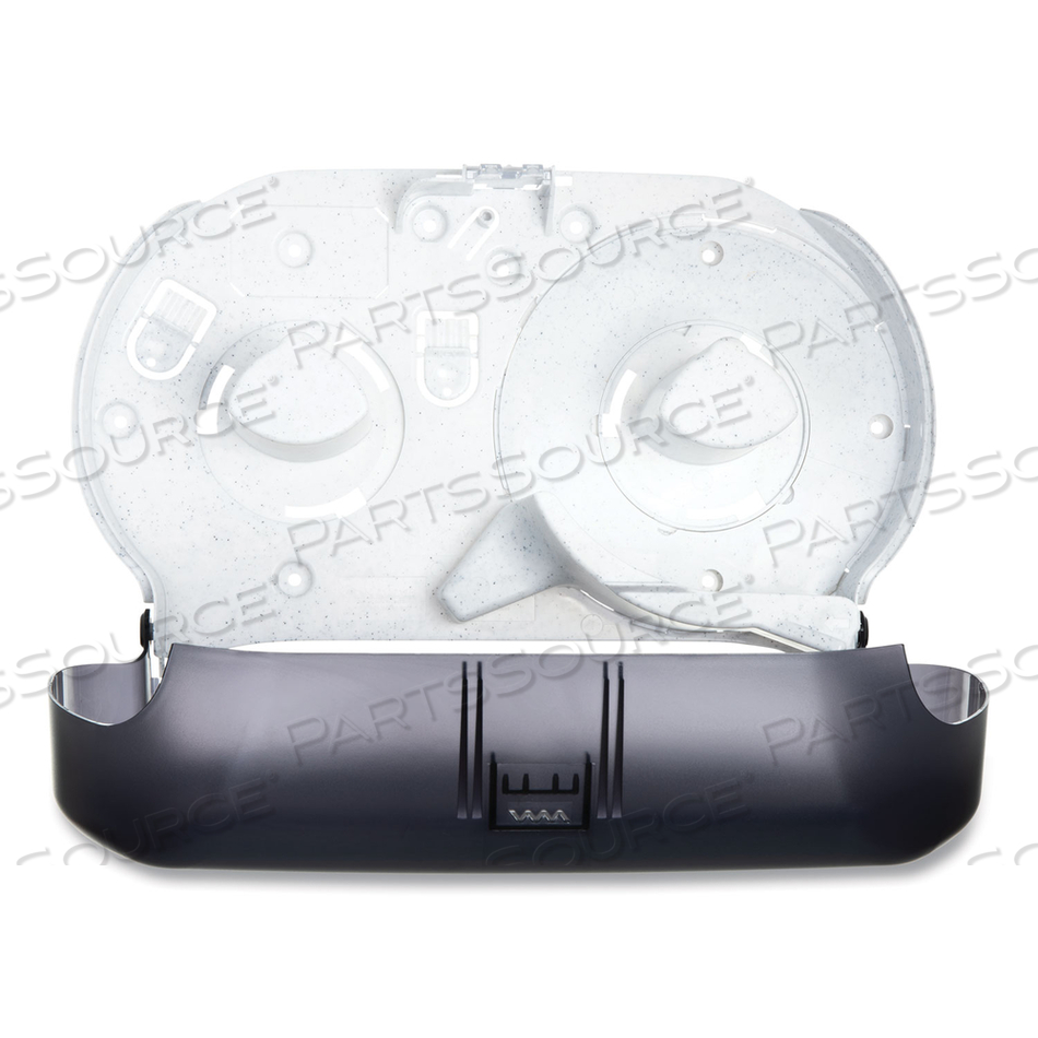 TWIN 9" JUMBO TISSUE DISPENSER, CLASSIC, 19 X 5.25 X 12, TRANSPARENT BLACK PEARL by San Jamar