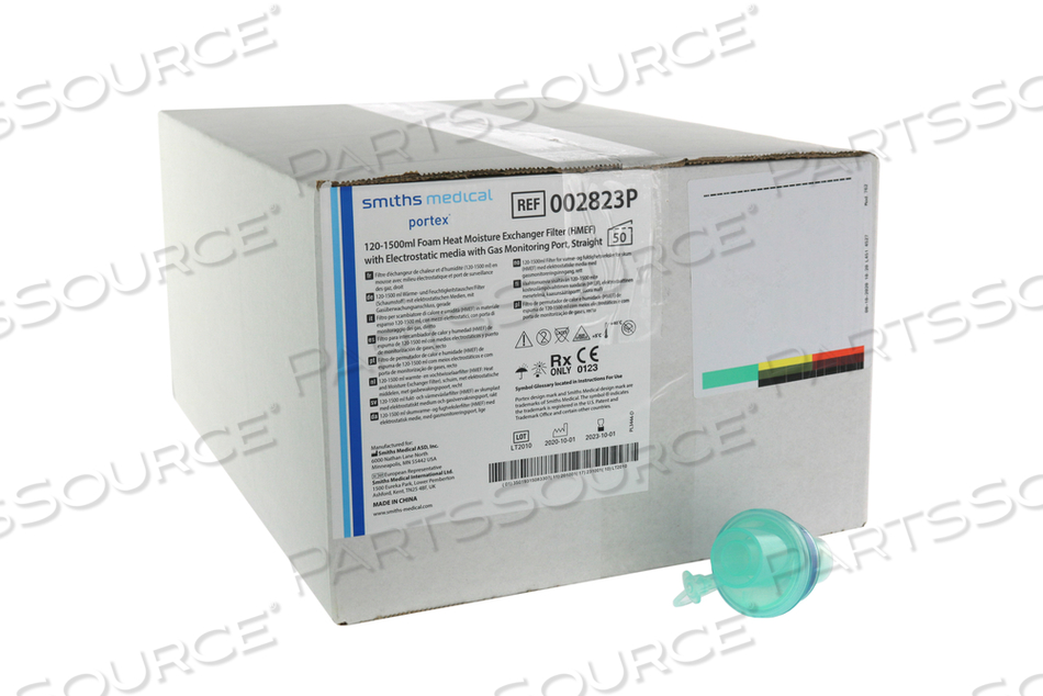 120-1500ML HMEF ELECTROSTATIC WITH GAS PORT, STRAIGHT 50/CA by Smiths Medical