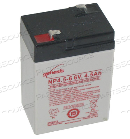 BATTERY, SEALED LEAD ACID, 6V, 4.5 AH by ENERSYS