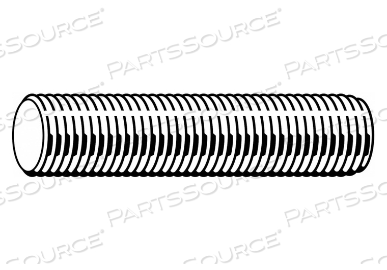FULLY THREADED ROD, #6-32 THREAD SIZE, STAINLESS STEEL, 18-8, PLAIN, 3 FT OVERALL LG by Fabory
