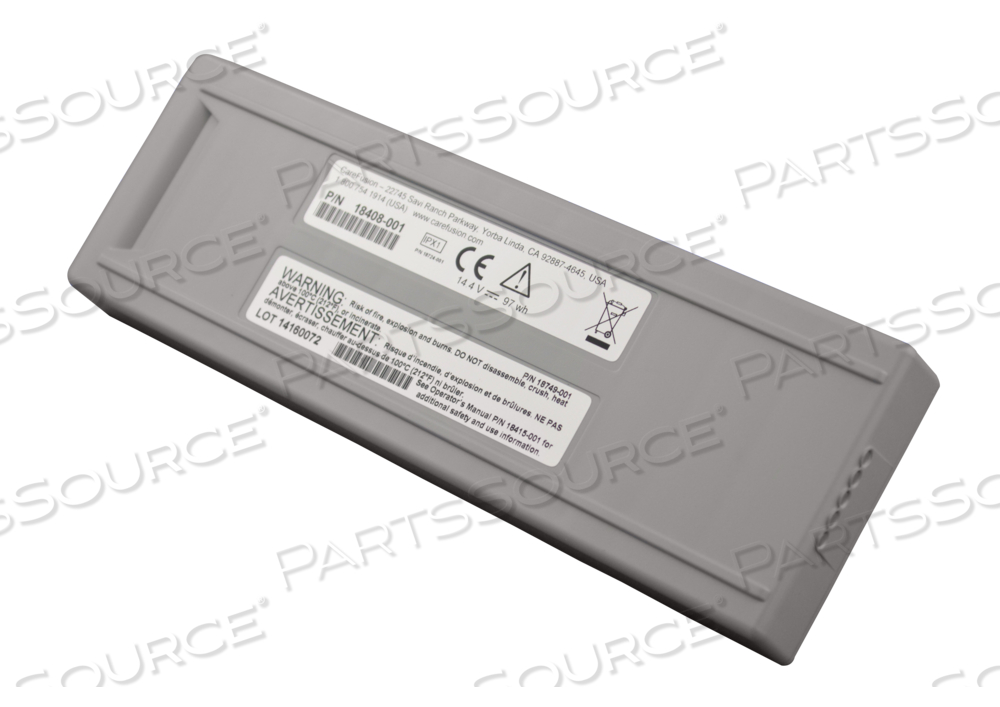 14.4V 6.6AH LITHIUM-ION BATTERY PACKAGE ASSEMBLY FOR CAREFUSION LTV1150 VENTILATOR by ZOLL Medical - Vent 211