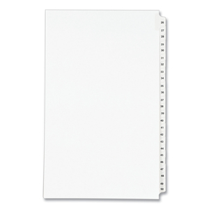 PREPRINTED LEGAL EXHIBIT SIDE TAB INDEX DIVIDERS, AVERY STYLE, 25-TAB, 26 TO 50, 14 X 8.5, WHITE, 1 SET, (1431) by Avery